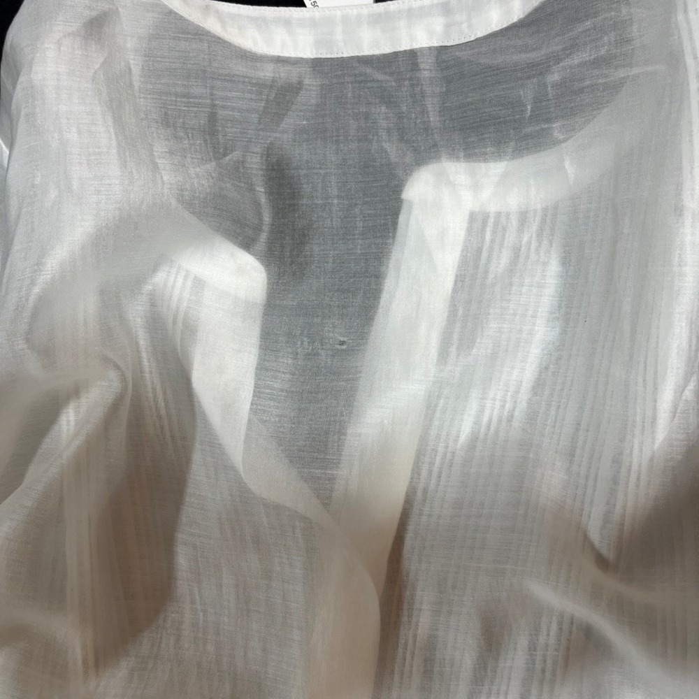 Banana Republic NWT Sheer Organza Pintuck Midi Dress XS Petite White Romantic - Picture 7 of 7
